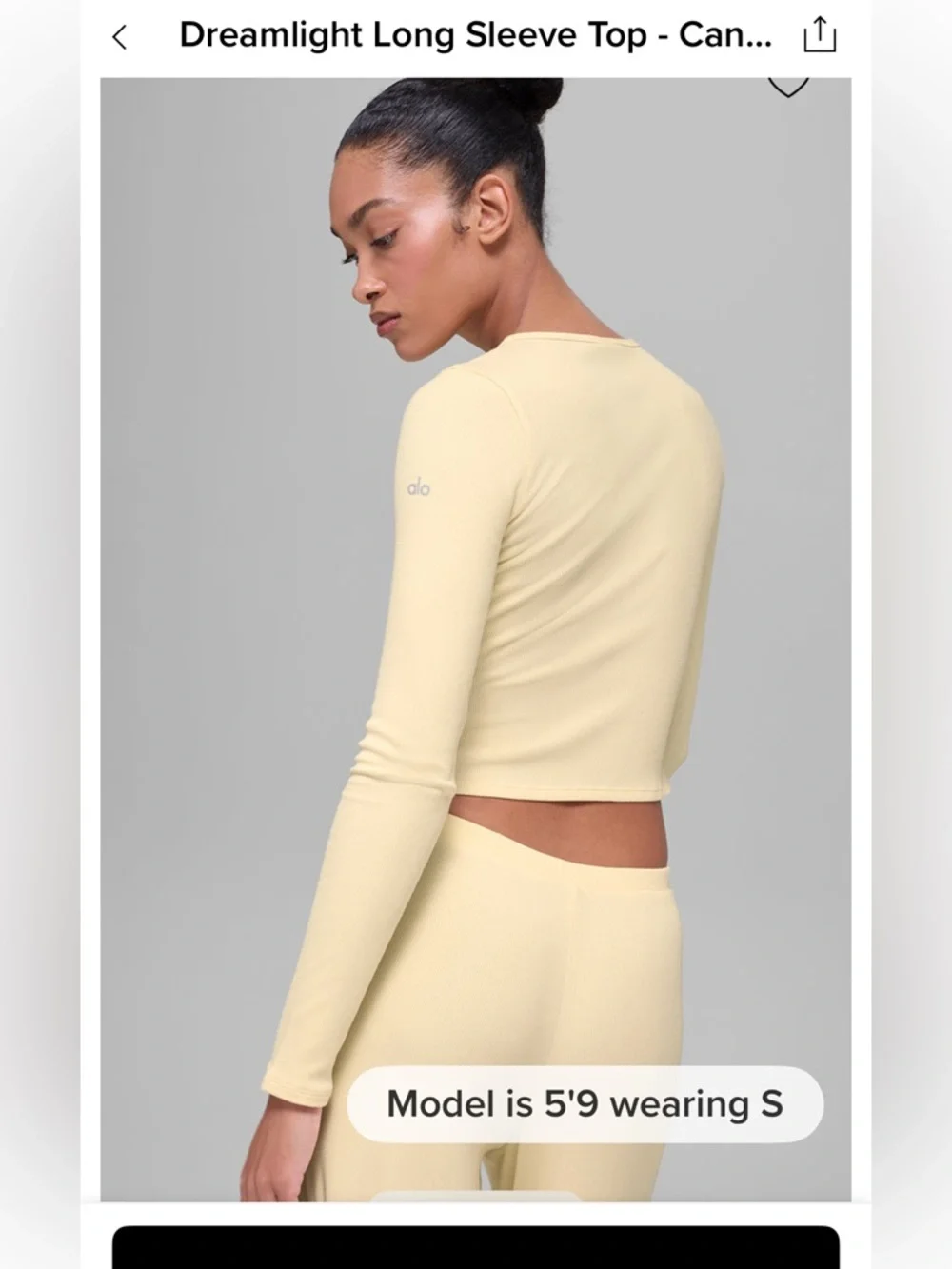 ALO Yoga Dreamlight Long Sleeve Top -
Candlelight Yellow-M-NWT - Picture 2 of 12